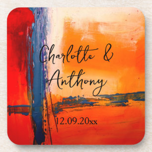 Wedding Creative Abstract Artwork Coaster