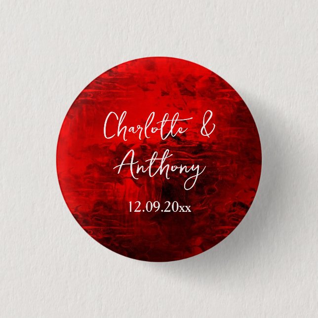 Wedding Creative Abstract Artwork Red 1 Inch Round Button (Front)