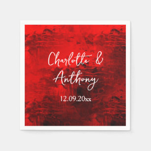 Wedding Creative Abstract Artwork Red Napkin