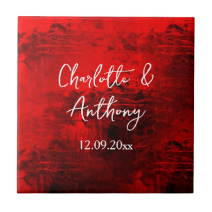 Wedding Creative Abstract Artwork Red Tile