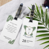 Wedding Crest Save the Date Palm Leaf