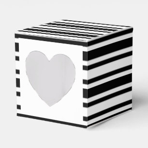 Wedding cupcake black white striped favor box