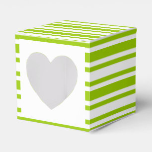 Wedding cupcake green white striped favor box