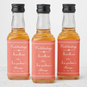 Wedding Custom Bride Groom Vintage Chic Cute Mini Liquor Bottle Label