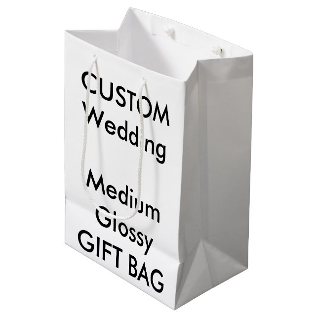 Wedding Custom Gift Bag GLOSSY MEDIUM 7" x 10" (Front Angled)