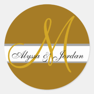 Wedding Custom Monogram & Names Gold Seal