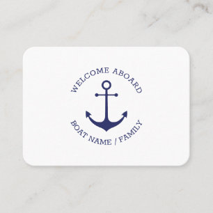 Wedding custom name Welcome Aboard nautical anchor Place Card