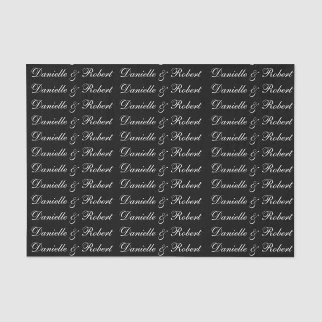 Wedding Custom Names Monogram Tissue Paper (Front)