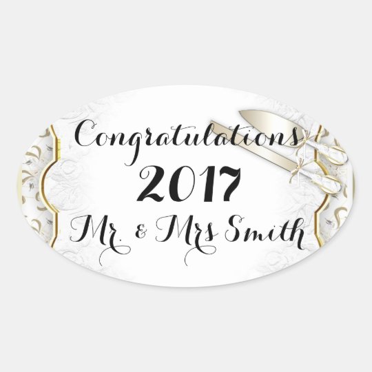 WEDDING CUSTOM Oval Stickers