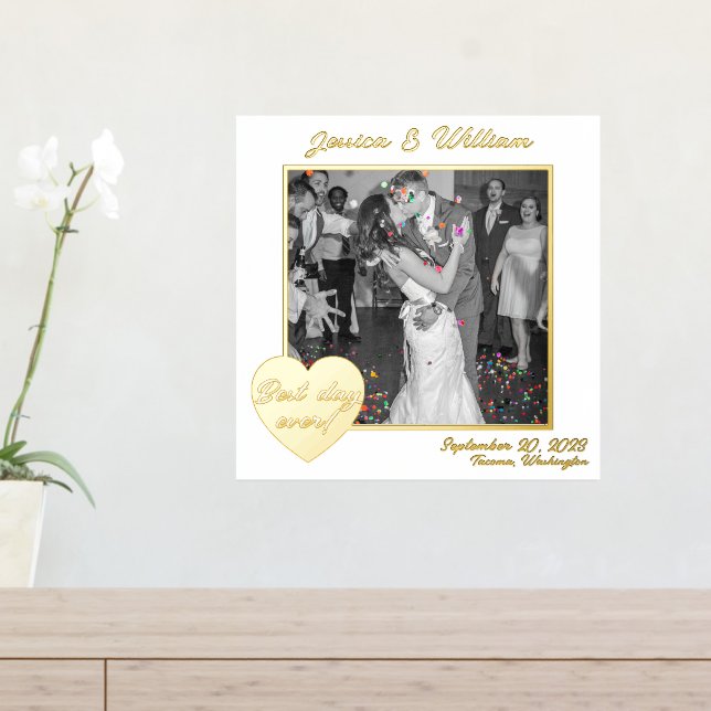 Wedding Custom Photo Best Day Ever Foil Prints (In Situ (Entry Table))