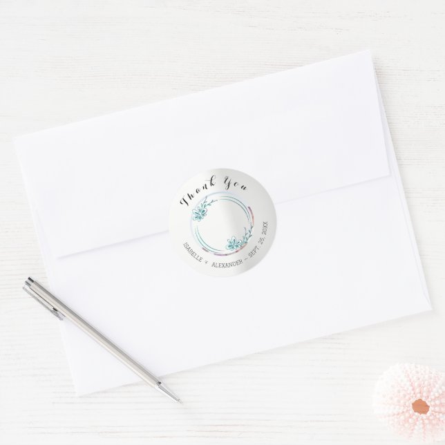 Wedding Custom Photo Classic Round Sticker (Envelope)