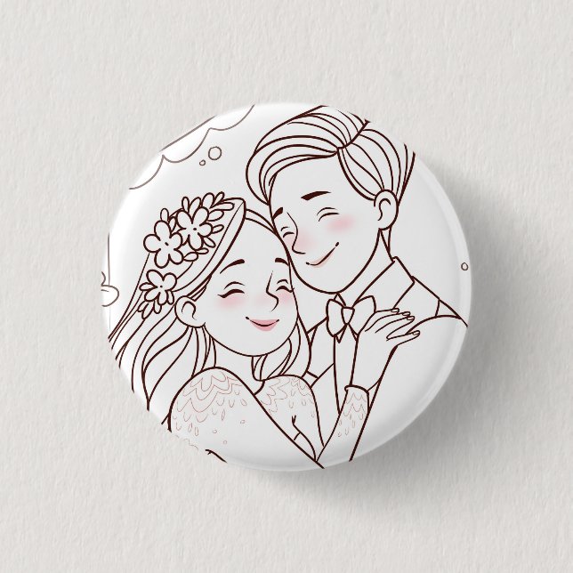Wedding cute badge (Devant)