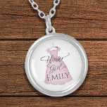 Wedding Cute Flower Girl Vintage Pink Dress Silver Plated Necklace<br><div class="desc">Pretty Flower Girl pink vintage wedding dress,  A beautiful Bridal Party Wedding gifts idea. Personalized cute thank you favour.  A delightful,  sweet way to say Thank you to your Flower girl with this personalized custom charm necklace.</div>