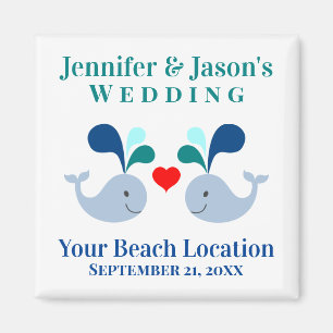 Wedding Cute Whale Tropical Beach Destination Magnet
