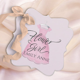 Wedding Cute Whimsical Flower Girl Pink Dress Favour Tags