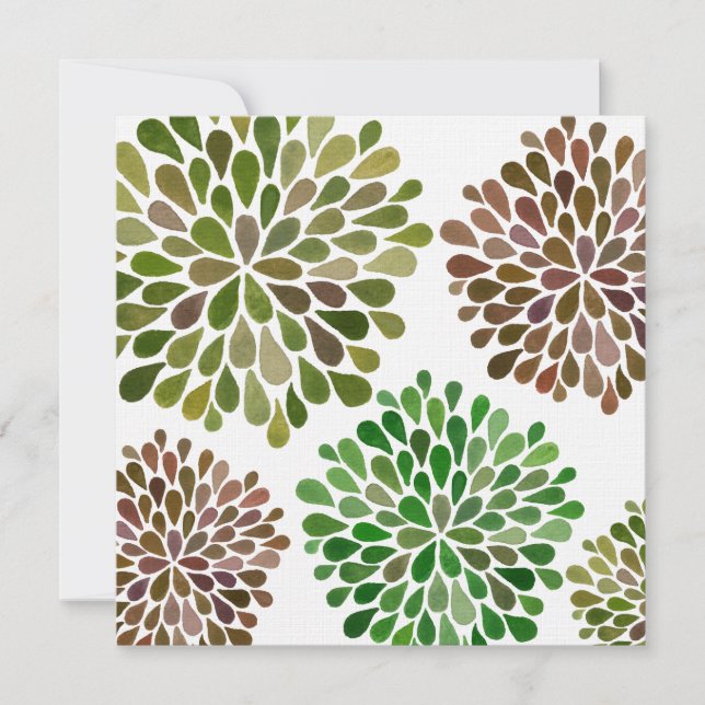 Wedding  Dahlia Blossoms Custom Made Invitation (Front)