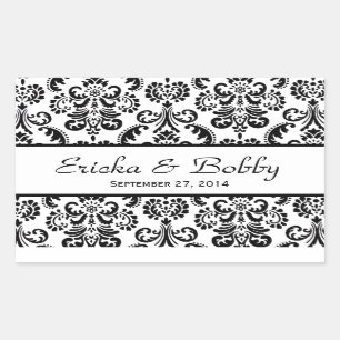 Wedding Damask Black and White V02 Sticker
