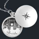 Wedding Damask Bride Keepsake Necklace<br><div class="desc">Keepsake Necklaces Choose either Silver Plated Gold Finish or Sterling Silver Unique Personalized Custom !st Christmas Gift Wedding Keepsake Wedding Party Necklaces - to change background colour - click customize - click edit - choose last tool in drop down menu and choose from one of the colours shown or enter...</div>
