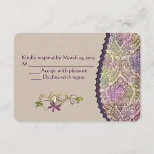 Wedding Damask Design RSVP Card