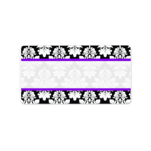Wedding Damask Purple Address Labels