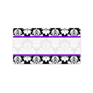 Wedding Damask Purple Address Labels