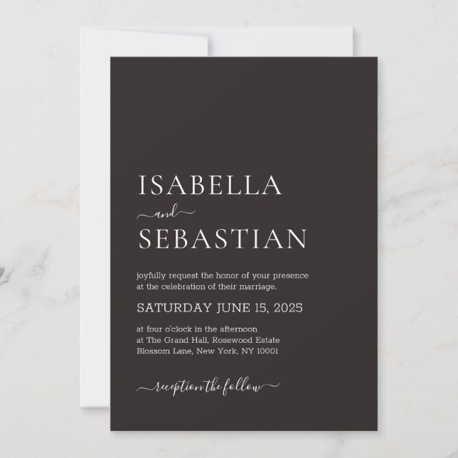 Wedding Dark Maroon Invitation (Front)