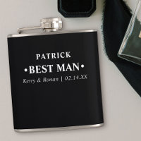 Wedding Date and Names Black Personalized Best Man