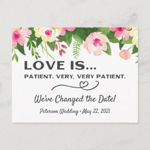 Wedding Date Change Card, Change the Date Card