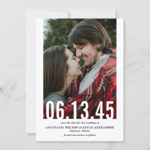 Wedding Date Cutout Vertical Photo Save the Date