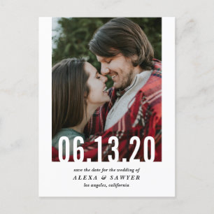 Wedding Date Cutout Vertical Photo Save the Date Announcement Postcard