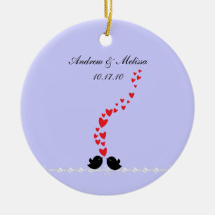 Wedding Date; Married Our First Christmas Ceramic Ornament