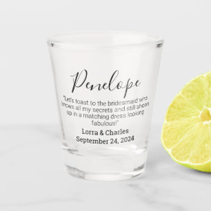 Wedding Date & Names Bridesmaid Personalized Quote Shot Glass
