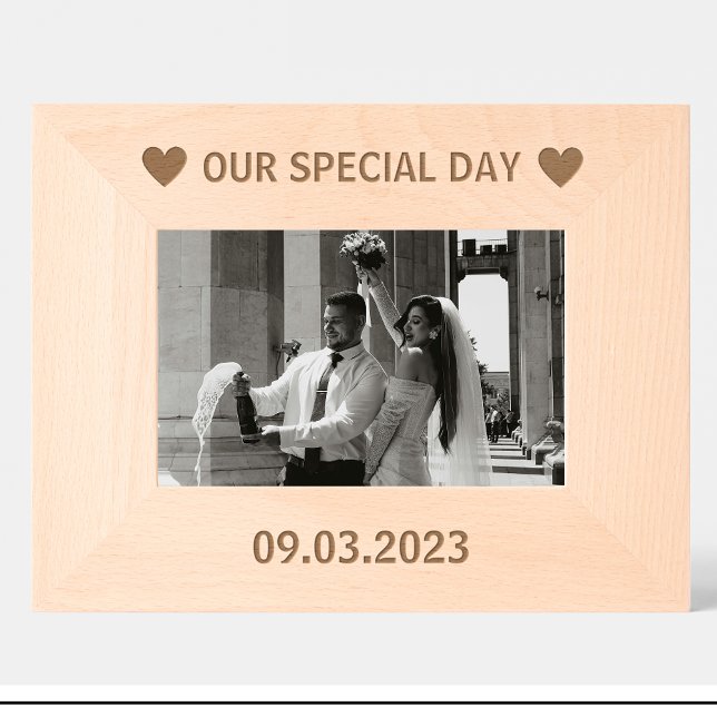 Wedding Date Personalized wooden picture frame  (Creator Uploaded)