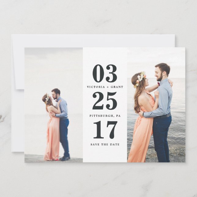 Wedding Date Save the Date Card (Front)