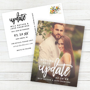 Wedding Date Update Photo Postcard