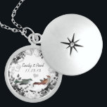 Wedding Date Vintage Birds Anniversary Necklace<br><div class="desc">Keepsake Necklaces Choose either Silver Plated or Sterling Silver</div>
