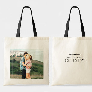 Wedding Date w Your Photo Tote Bag