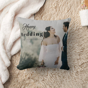"Wedding Day Bliss" Personalized Newlywed Couple  Throw Pillow