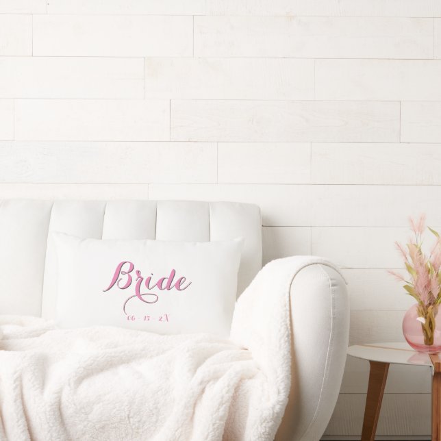 Wedding Day Bride Pillow Dated Customizable (Couch)