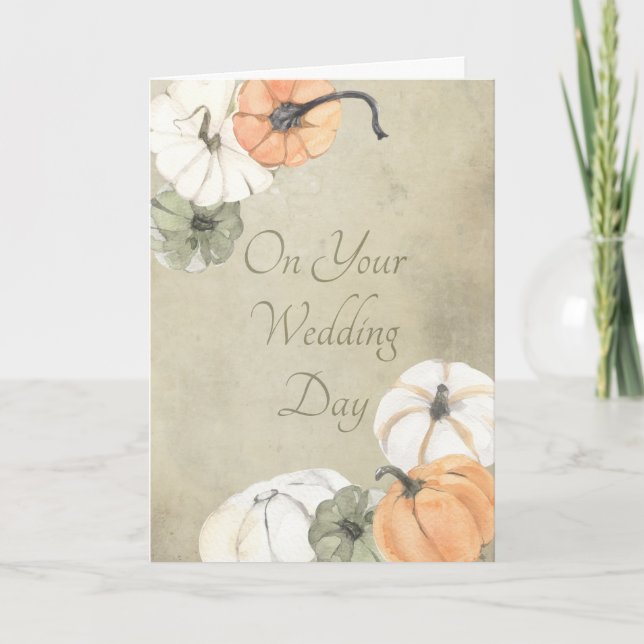 Wedding Day Congratulations Rustic Fall Autumn Card (Front)