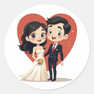 Wedding Day Couple Sticker 