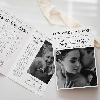 Wedding Day Custom Newspaper Program Booklet