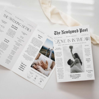 Wedding Day Custom Newspaper Program Booklet