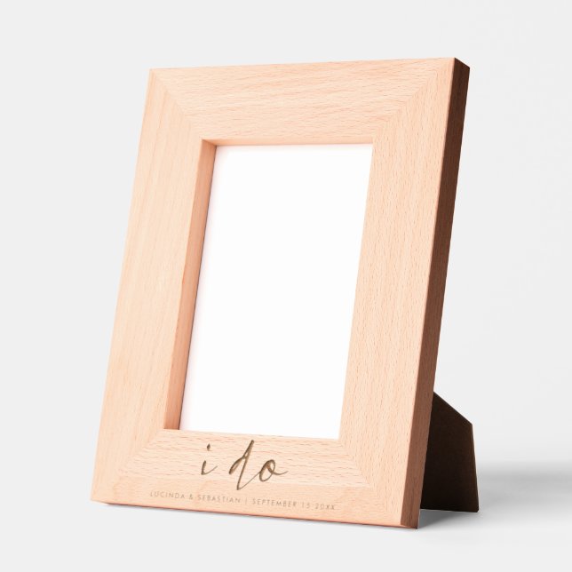 Wedding Day Elegant Minimal Simple I Do Etched Frames (Left)