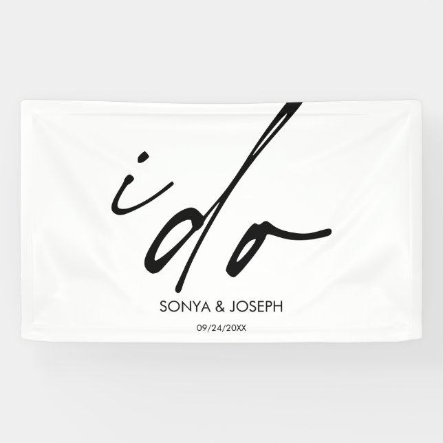 Wedding Day  Elegant Script I Do  Banner (Horizontal)