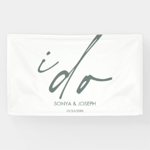 Wedding Day  Elegant Script I Do  Banner