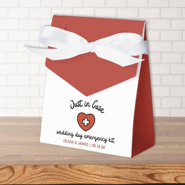 Wedding Day Emergency Survival Kit Bridal Party Favor Box (Stay calm, cool, and collected with our customizable wedding day emergency kit bridal party gift!)