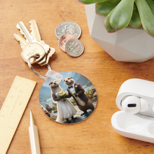 Wedding Day For Otters, Wedding Keychain (Desk)