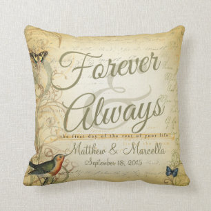 Wedding Day Forever & Always Throw Pillow