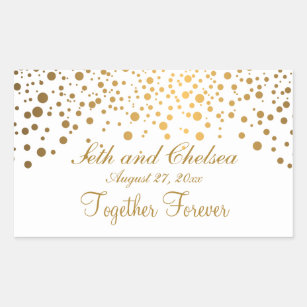 Wedding Day Gold Dots   Personalize Sticker